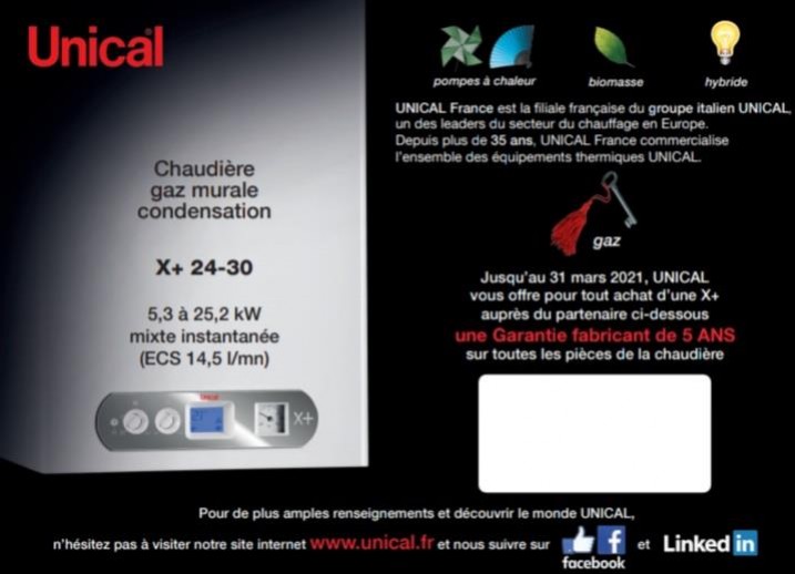 Garantie de 5 ans sur les pièces d'une chaudiere gaz murale — free download